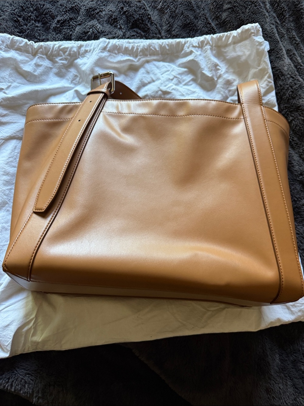 Stella McCartney Cognac Brown Tote with Circular Logo Detail - Picture 5 of 5